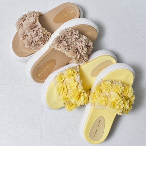 厚底ホワイトソールフラワーサンダル｜オリエンタルトラフィックの