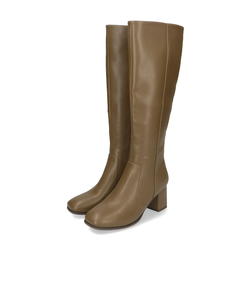 スクエアトゥヒールロングブーツ