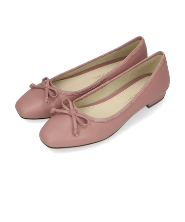 スクエアトゥフラットバレエシューズ