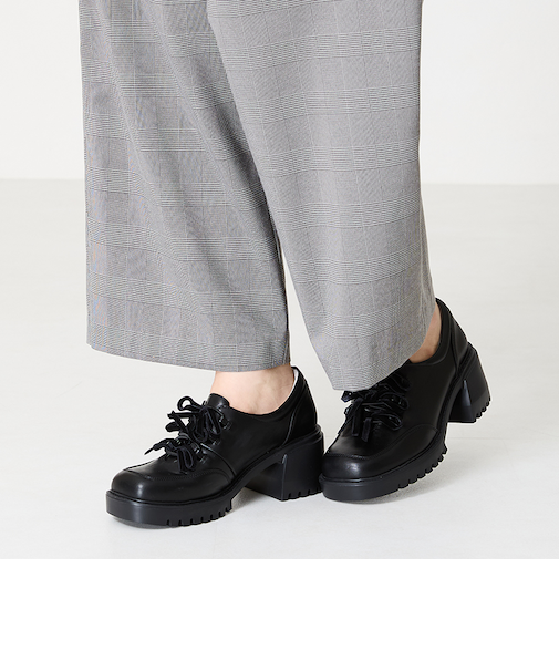 ベロアリボン厚底シューズ