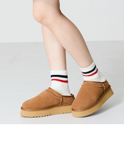 厚底ムートンスリッポンシューズ