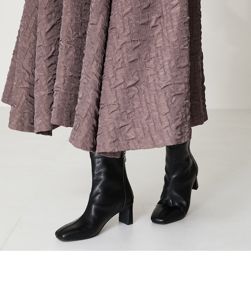 ストレッチヒールバックジップブーツ