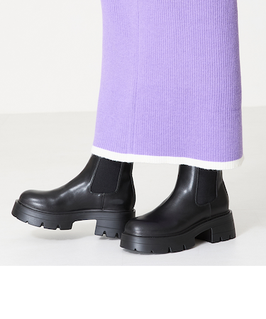 厚底ヒールサイドゴアブーツ