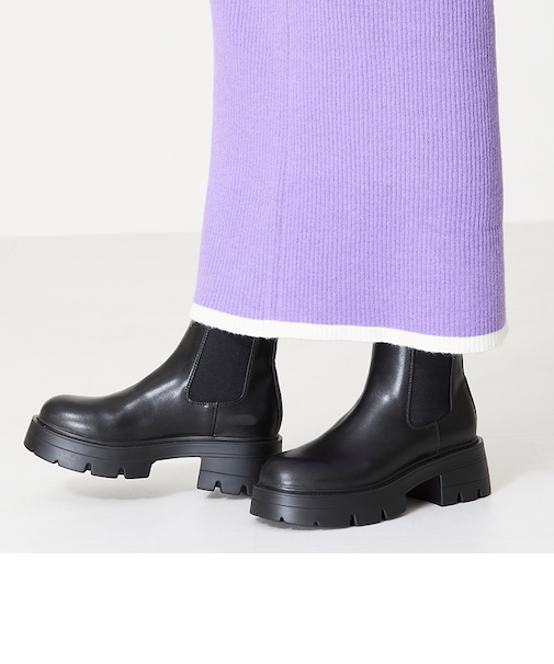 厚底ヒールサイドゴアブーツ