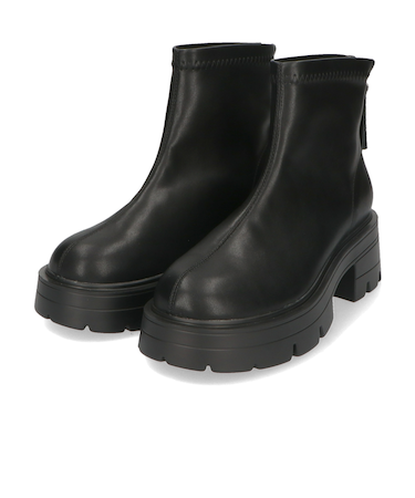 ソフトレザー厚底ショートブーツ