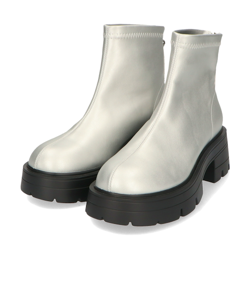 ソフトレザー厚底ショートブーツ