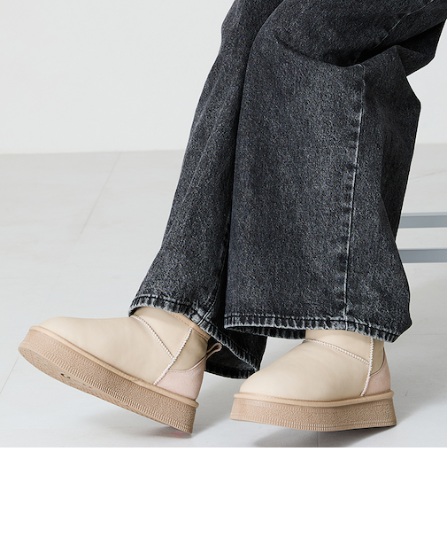 フレアソールムートンショートブーツ