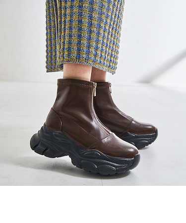 フロントジップスニーカーソールブーツ