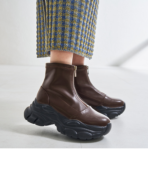 フロントジップスニーカーソールブーツ