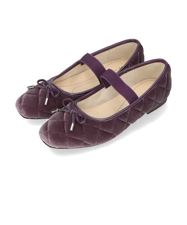 キルティングデザインバレエシューズ