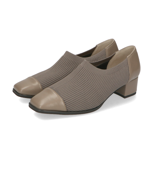 甲深ニットドッキングパンプス