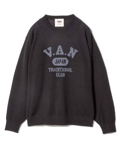 インターシャロゴセーター