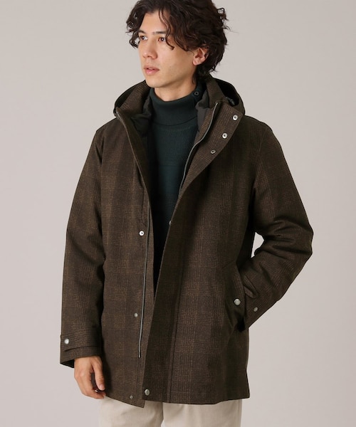 3WAY】ジャカード グレンチェック ダウンライナー ブルゾン