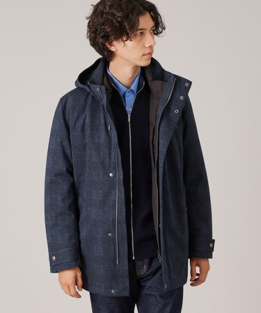 【3WAY】ジャカード グレンチェック ダウンライナー ブルゾン