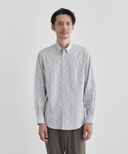 ハットモチーフ ジャカード ストライプ シャツ