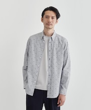 ハットモチーフ ジャカード ストライプ シャツ