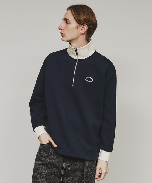 ウィングフットハーフジップカットソー 配色ハーフジップカットソー｜タケオキクチのアウトレット通販｜三井