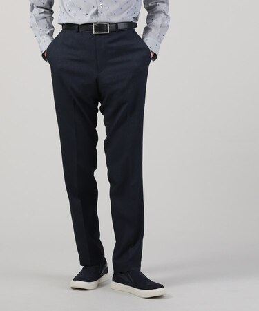 【ONOFF/セットアップ対応】メランジ シャークスキン ストレッチ パンツ