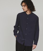 バンドカラーリングドットシャツ