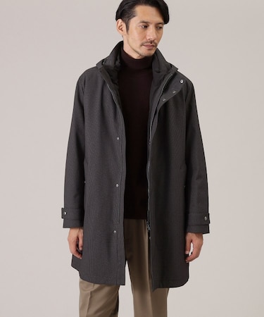 【3WAY】ハウンズトゥース ダウンライナー コート