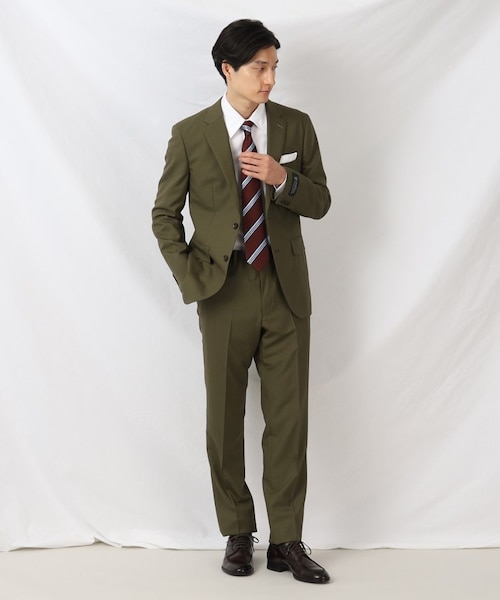 【極美品】タケオキクチ　ドーメル　3ピース　スーツ　紺　ストライプ　2 DORMEUIL】オルタネートストライプ スーツ（スーツセット