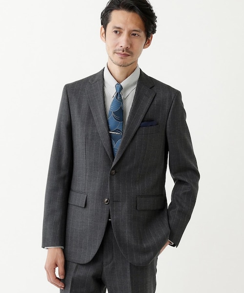 TAKEO KIKUCHI⭐️ DORMEUILスリーピース対応ベスト へリンボ DORMEUIL AMADEUS365】ピンストライプ ベスト/3ピース対応（ベスト