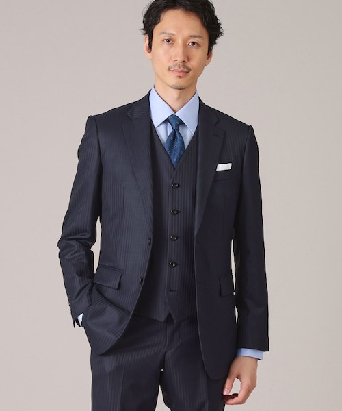 タケオキクチドーメル84ローヤルツイルスーツ Lサイズ ネイビー タケオ・キクチ(TAKEO KIKUCHI) メンズスーツ | 通販・人気ランキング