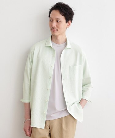 【抗菌防臭/7分袖】サッカージャージ ストライプシャツ