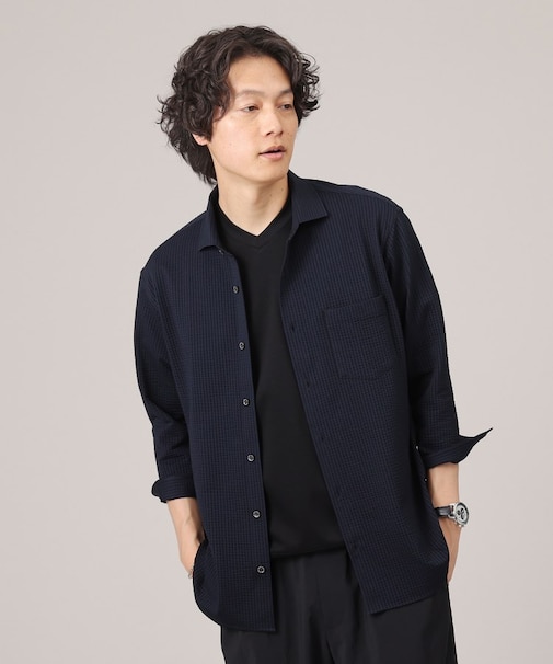 【抗菌防臭/7分袖】サッカージャージ ストライプシャツ