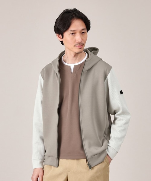 Made in JAPAN】ニットスリーブ ジップアップ パーカ｜タケオキクチの