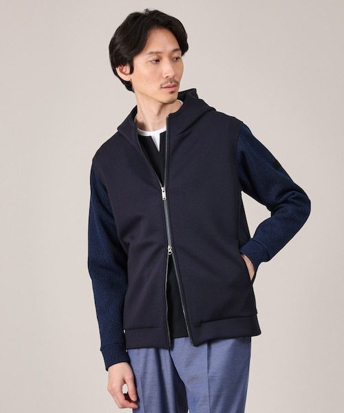 Made in JAPAN】ニットスリーブ ジップアップ パーカ｜タケオキクチの