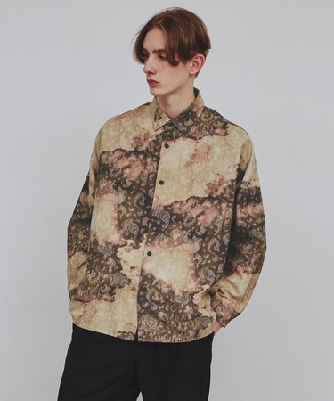 Fヌバックプリントシャツ