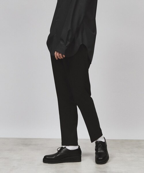 ［未使用］TAKEO KIKUCHI スラックスパンツ ブラック M ビジネス ONOFF兼用】スマートスラックスパンツ（フルレングスパンツ