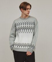 グラデダイフェアアイルニット