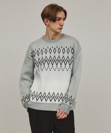 グラデダイフェアアイルニット