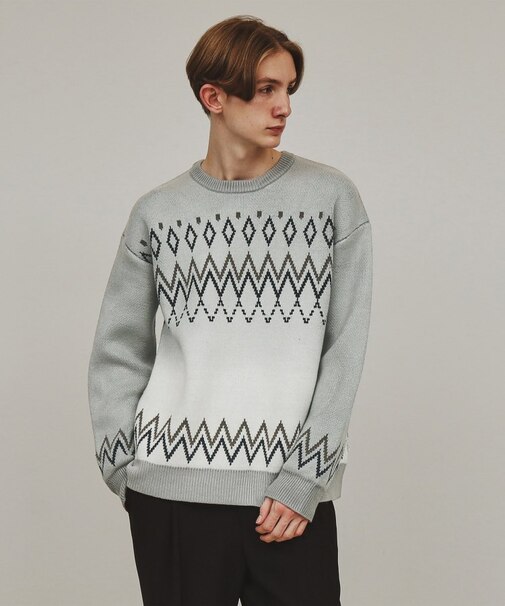 グラデダイフェアアイルニット