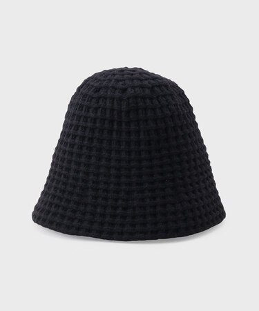 ワッフルニットバケットハット