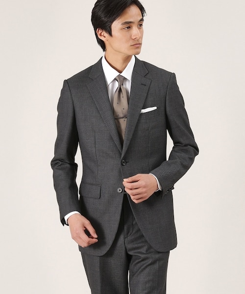 <美品>TAGLIATORE バーズアイ ダークグレー ウールスーツ サイズ52 3ピース対応】バーズアイ スーツ｜タケオキクチのアウトレット通販