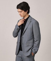 【ONOFF/セットアップ対応】メランジ シャークスキン ストレッチジャケット