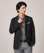 【ONOFF/セットアップ対応】メランジ シャークスキン ストレッチジャケット