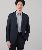 【ONOFF/セットアップ対応】メランジ シャークスキン ストレッチジャケット