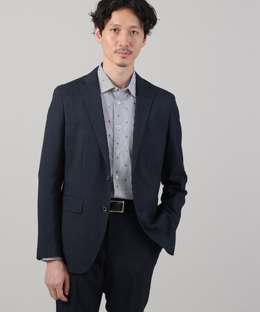 【ONOFF/セットアップ対応】メランジ シャークスキン ストレッチジャケット