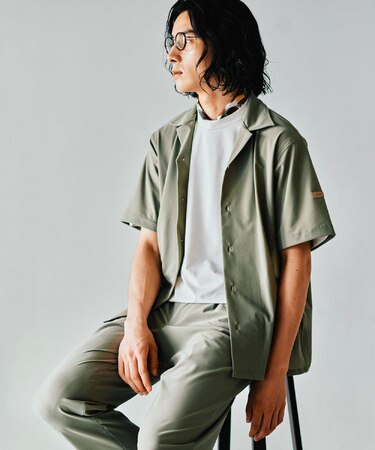 【COOL CITY WEAR】エアートール オープンカラーシャツ /接触冷感・通気性