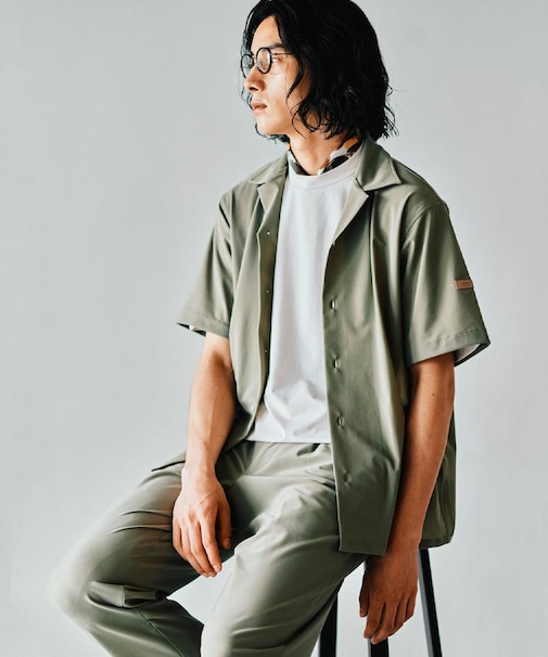 【COOL CITY WEAR】エアートール オープンカラーシャツ /接触冷感・通気性