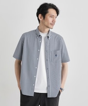 【COOL CITY WEAR】ストライプジャージ ボタンダウンシャツ /接触冷感