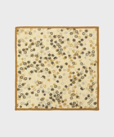 ストライプ小花プリントフォンカチ