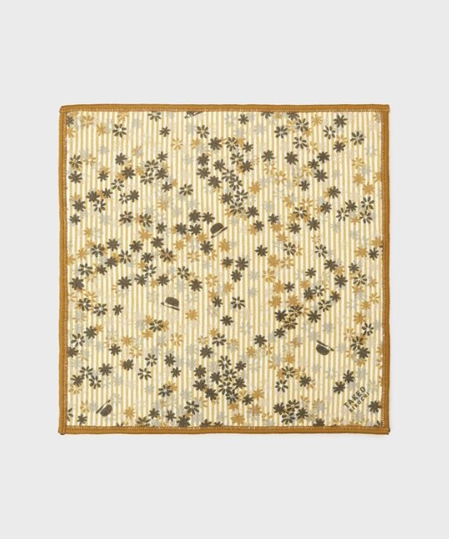 ストライプ小花プリントフォンカチ