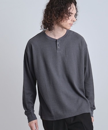 ワッフルヘンリーカットソー