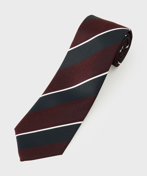 京都丹後 タッサーバスケット ストライプネクタイ