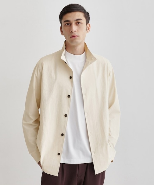 【3D ナイロン ストレッチ】スタンドカラー シャツブルゾン